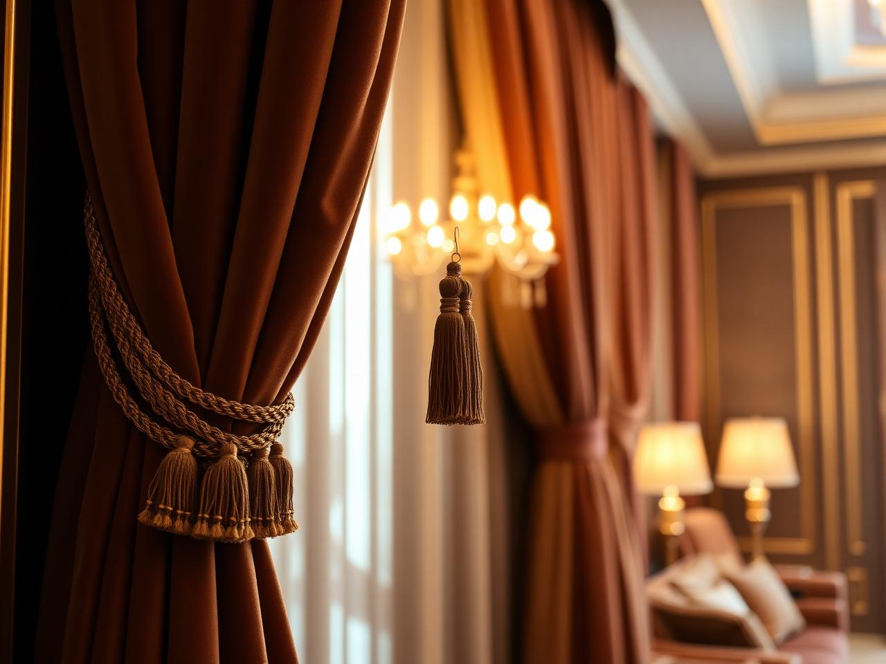 Decorative curtain tiebacks for luxury interiors