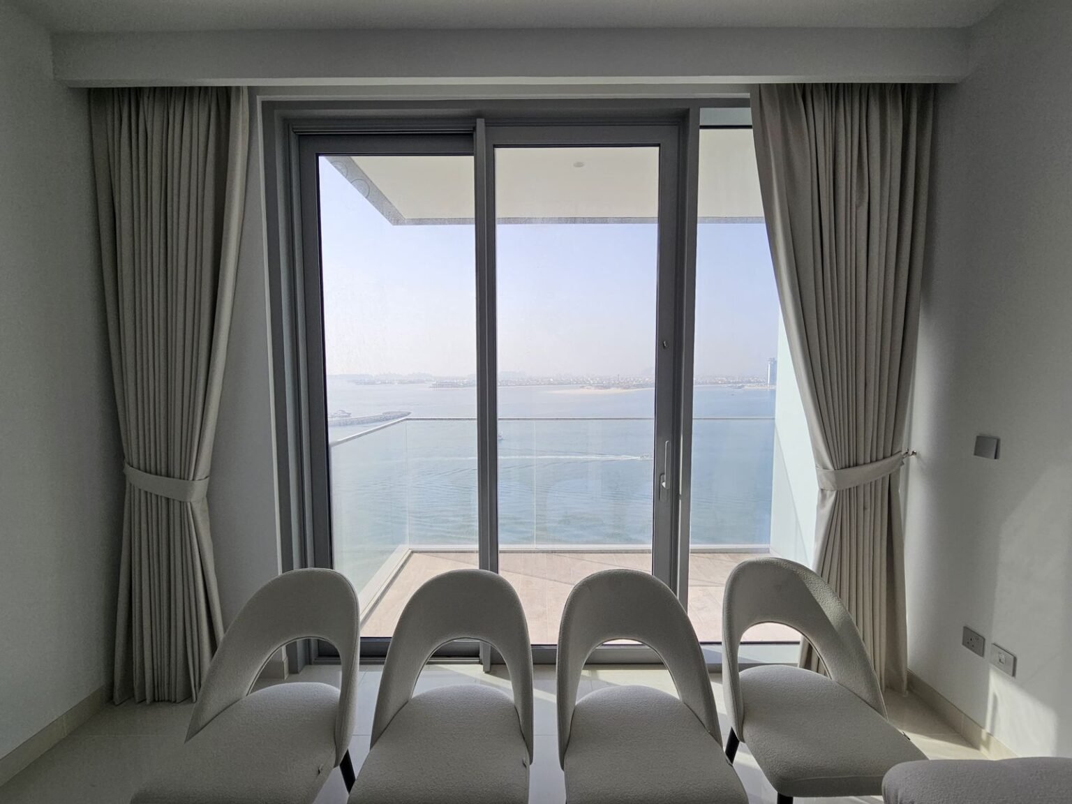 Blackout bedroom curtains installed in a Dubai Marina apartment by Best Curtain in Dubai