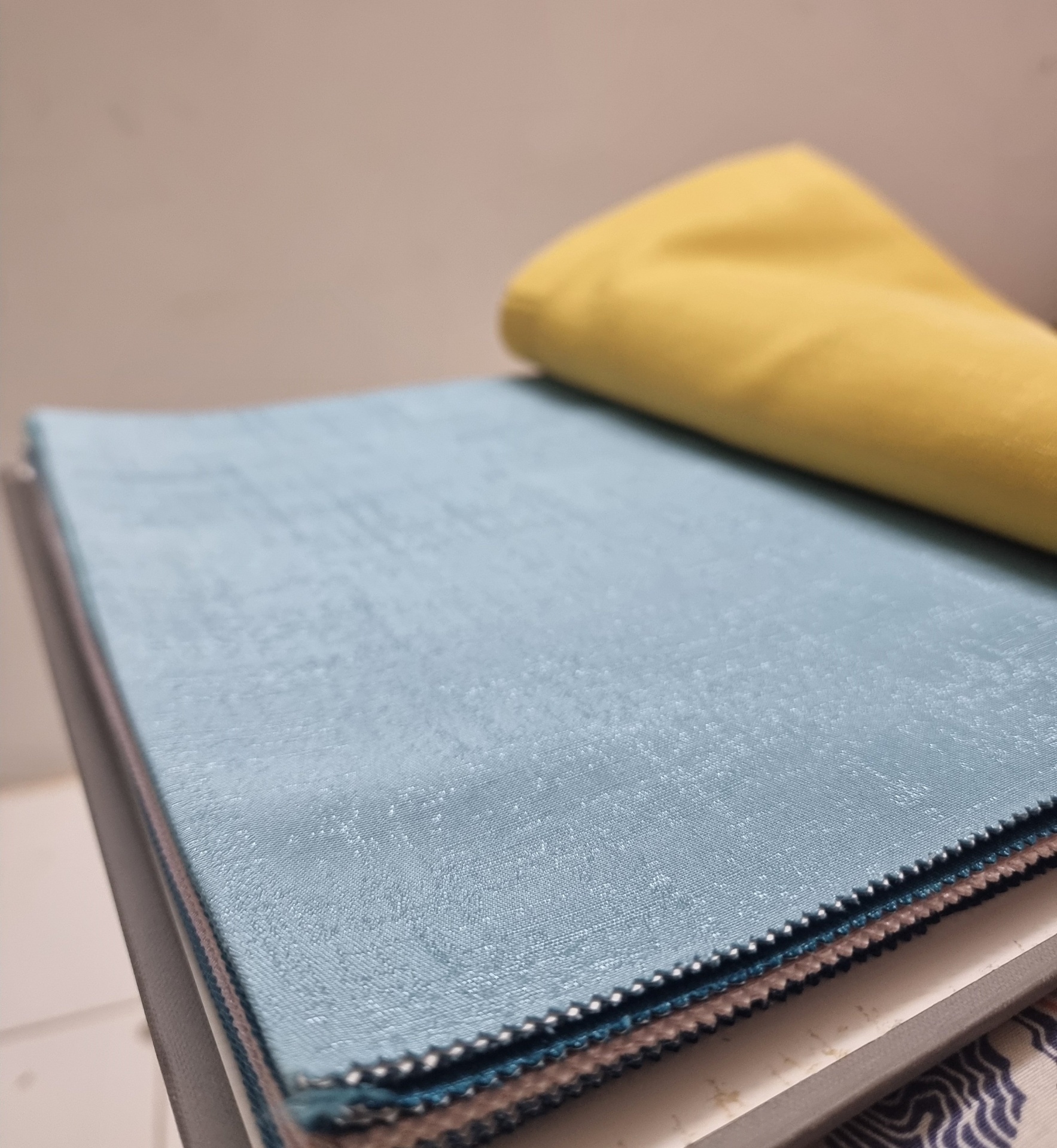 Velvet Collection — real fabric sample from our Dubai showroom