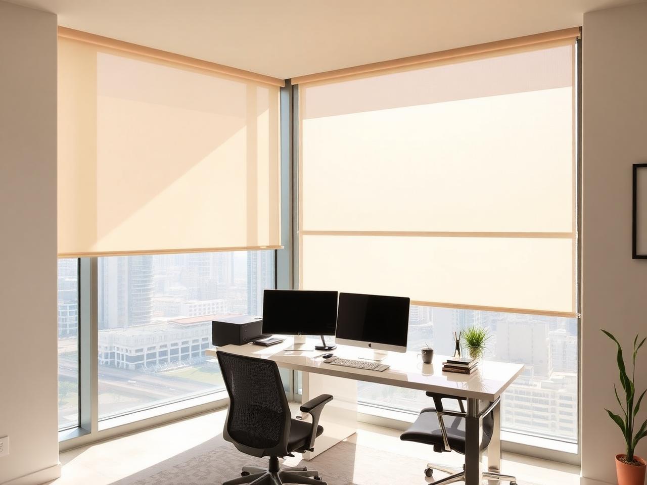 Roller blinds for Business Bay office by BCD