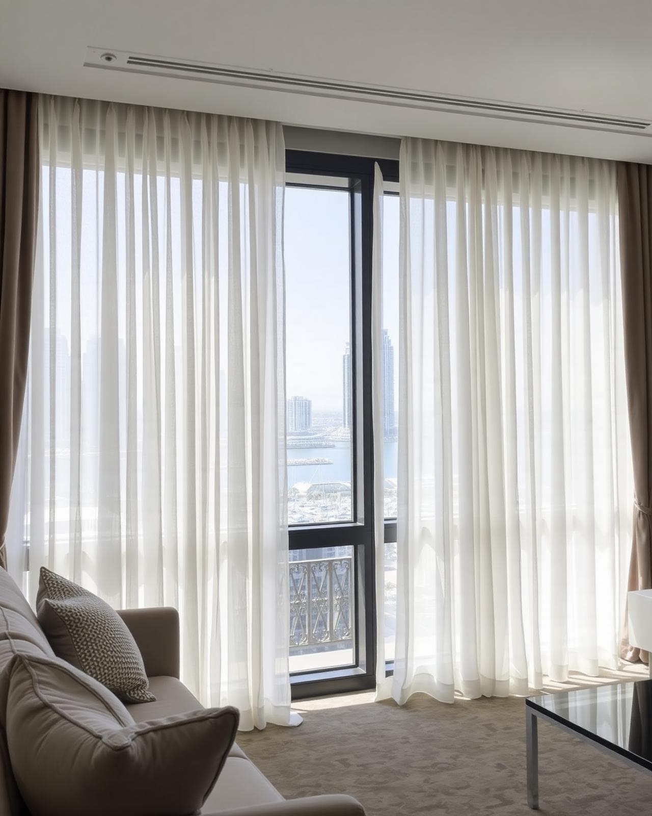 Blackout curtains in Dubai Marina apartment by BCD